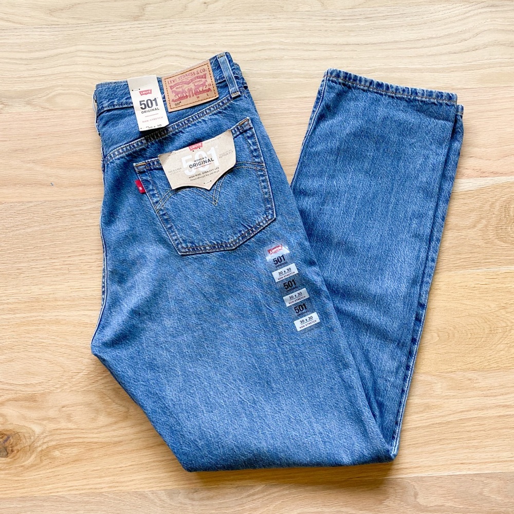 LEVIS 501 Womens original high rise straight jeans